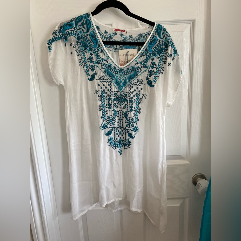 NWT Johnny Was Eros Blue Tunic Sz XS